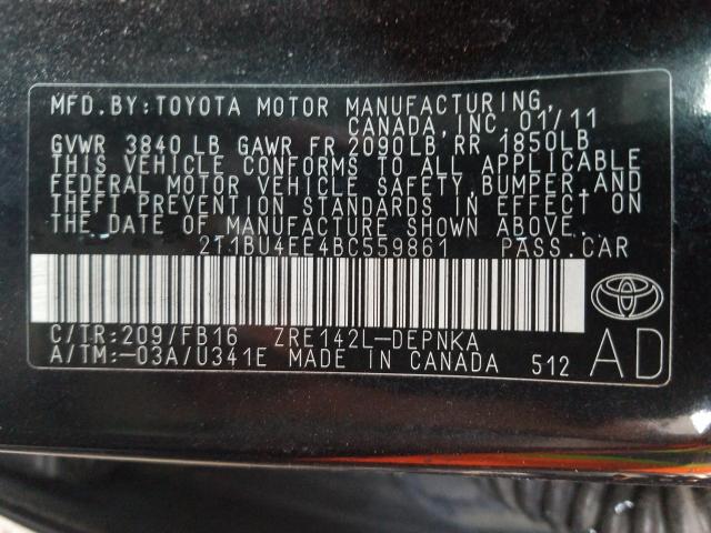 Photo 9 VIN: 2T1BU4EE4BC559861 - TOYOTA COROLLA BA 