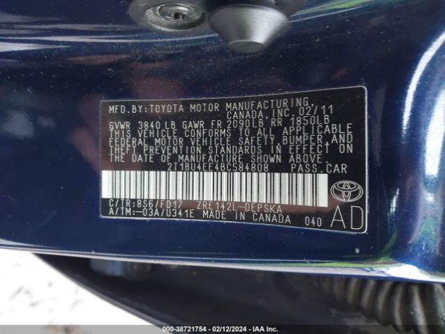 Photo 8 VIN: 2T1BU4EE4BC584808 - TOYOTA COROLLA 