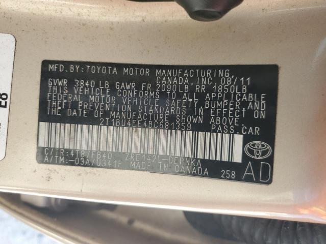 Photo 11 VIN: 2T1BU4EE4BC681359 - TOYOTA COROLLA 