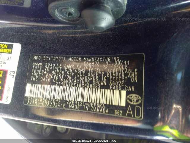 Photo 8 VIN: 2T1BU4EE4BC688683 - TOYOTA COROLLA 