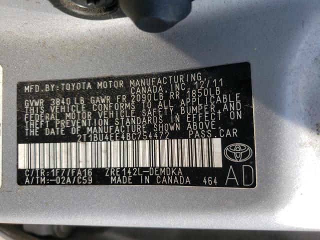 Photo 9 VIN: 2T1BU4EE4BC754472 - TOYOTA COROLLA BA 