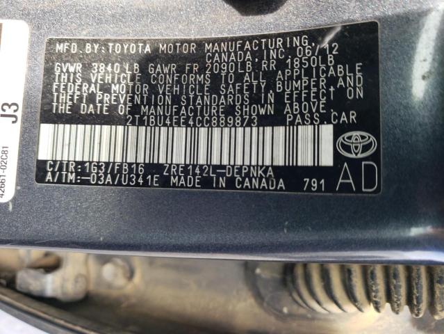 Photo 11 VIN: 2T1BU4EE4CC889873 - TOYOTA COROLLA 