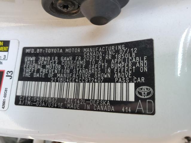 Photo 11 VIN: 2T1BU4EE4CC912407 - TOYOTA COROLLA 