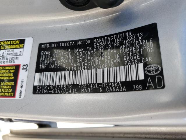 Photo 11 VIN: 2T1BU4EE4DC040876 - TOYOTA COROLLA BA 