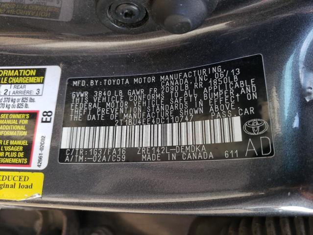 Photo 12 VIN: 2T1BU4EE4DC110747 - TOYOTA COROLLA BA 