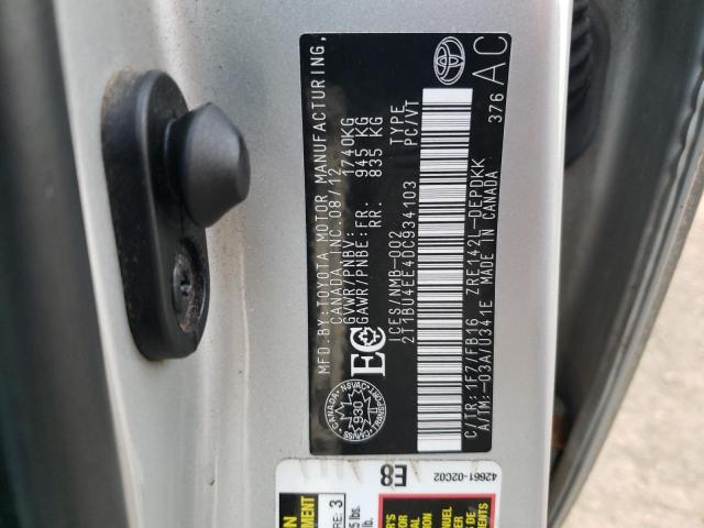 Photo 11 VIN: 2T1BU4EE4DC934103 - TOYOTA COROLLA BA 