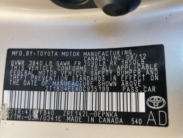 Photo 11 VIN: 2T1BU4EE4DC935199 - TOYOTA COROLLA 