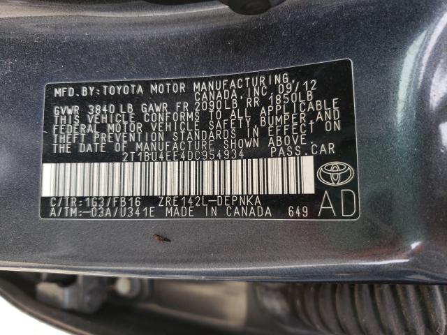 Photo 9 VIN: 2T1BU4EE4DC954934 - TOYOTA COROLLA BA 