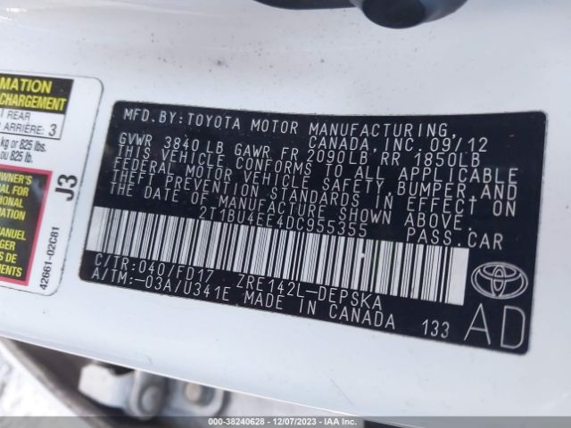 Photo 8 VIN: 2T1BU4EE4DC955355 - TOYOTA COROLLA 