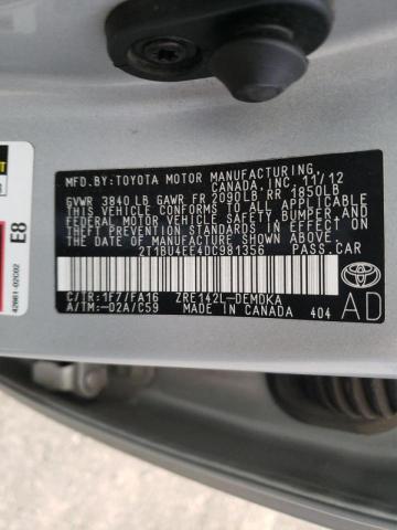 Photo 9 VIN: 2T1BU4EE4DC981356 - TOYOTA COROLLA BA 