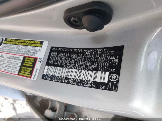 Photo 8 VIN: 2T1BU4EE4DC994737 - TOYOTA COROLLA 