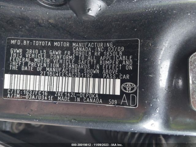 Photo 8 VIN: 2T1BU4EE5AC201182 - TOYOTA COROLLA 