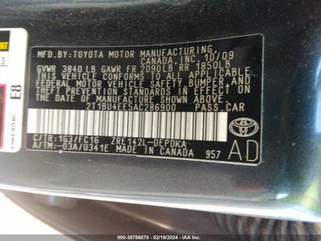 Photo 8 VIN: 2T1BU4EE5AC286900 - TOYOTA COROLLA 