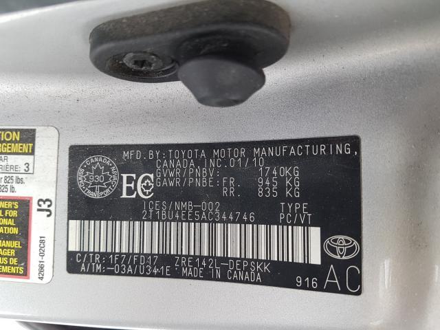 Photo 8 VIN: 2T1BU4EE5AC344746 - TOYOTA COROLLA BA 