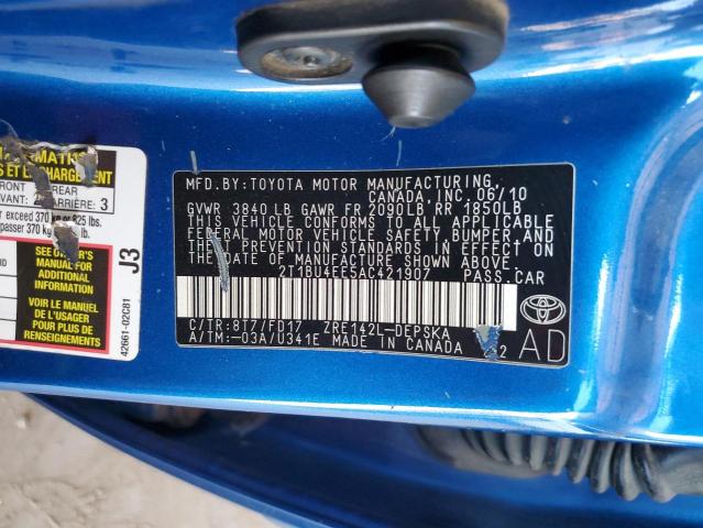 Photo 12 VIN: 2T1BU4EE5AC421907 - TOYOTA COROLLA BA 