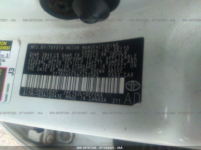 Photo 8 VIN: 2T1BU4EE5AC423382 - TOYOTA COROLLA 