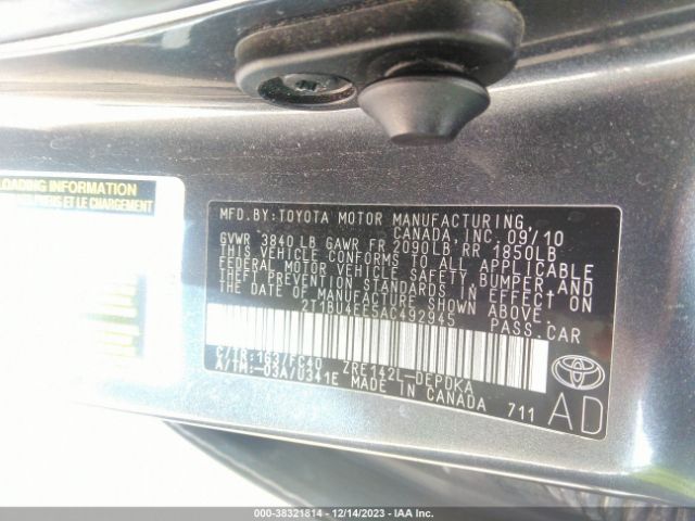 Photo 8 VIN: 2T1BU4EE5AC492945 - TOYOTA COROLLA 