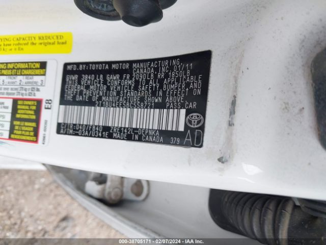 Photo 8 VIN: 2T1BU4EE5BC558721 - TOYOTA COROLLA 