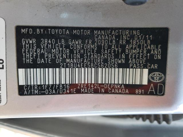 Photo 12 VIN: 2T1BU4EE5BC562056 - TOYOTA COROLLA BA 