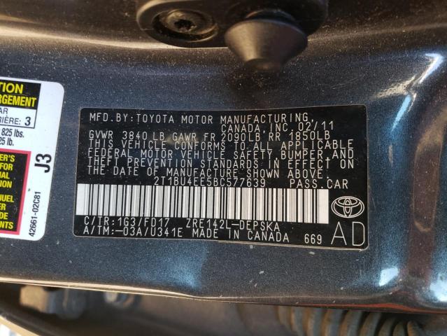 Photo 11 VIN: 2T1BU4EE5BC577639 - TOYOTA COROLLA 