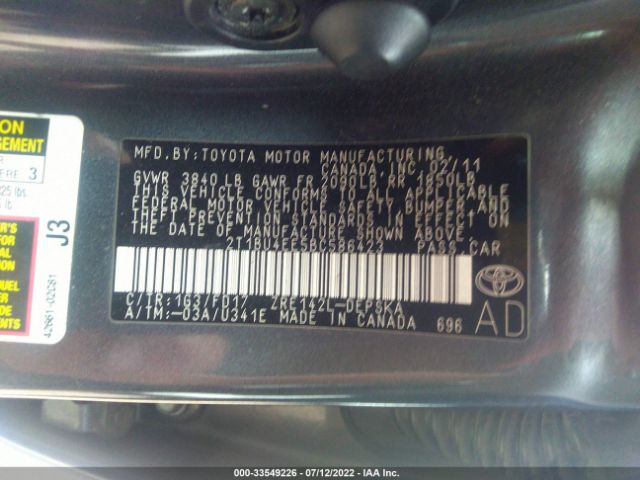 Photo 8 VIN: 2T1BU4EE5BC586423 - TOYOTA COROLLA 