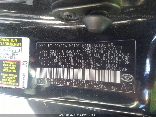 Photo 8 VIN: 2T1BU4EE5BC601566 - TOYOTA COROLLA 