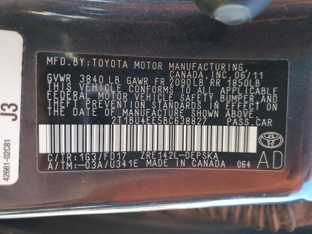 Photo 11 VIN: 2T1BU4EE5BC638827 - TOYOTA COROLLA S 