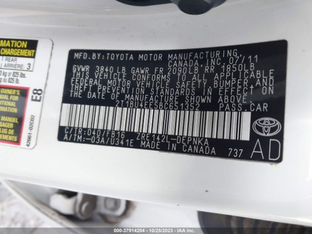 Photo 8 VIN: 2T1BU4EE5BC651352 - TOYOTA COROLLA 