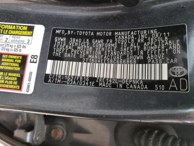 Photo 9 VIN: 2T1BU4EE5BC666868 - TOYOTA COROLLA 