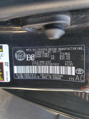 Photo 11 VIN: 2T1BU4EE5BC687803 - TOYOTA COROLLA BA 