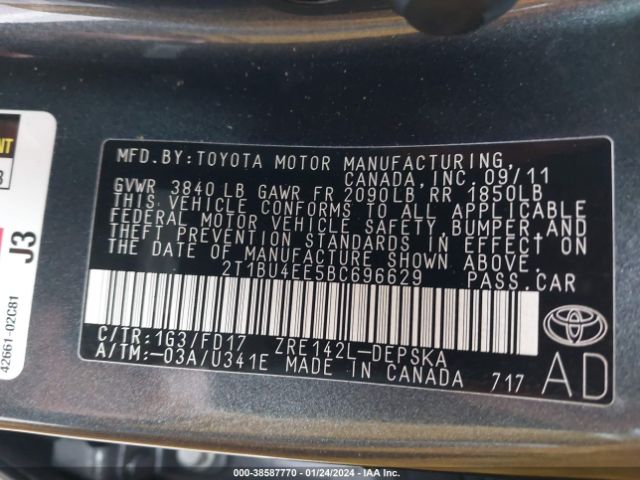 Photo 8 VIN: 2T1BU4EE5BC696629 - TOYOTA COROLLA 