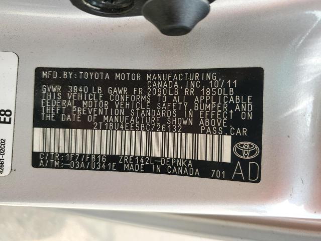 Photo 11 VIN: 2T1BU4EE5BC726132 - TOYOTA COROLLA BA 