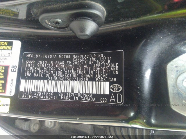 Photo 8 VIN: 2T1BU4EE5BC746249 - TOYOTA COROLLA 