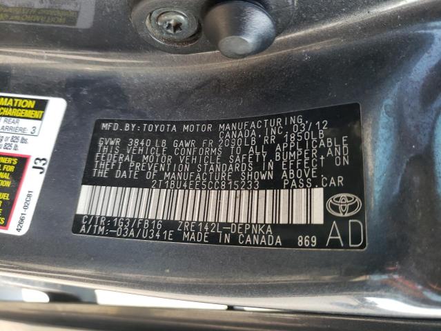 Photo 11 VIN: 2T1BU4EE5CC815233 - TOYOTA COROLLA BA 