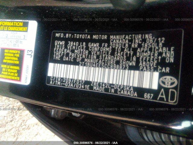 Photo 8 VIN: 2T1BU4EE5CC898873 - TOYOTA COROLLA 