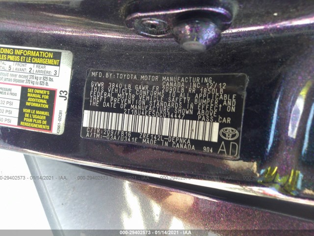 Photo 8 VIN: 2T1BU4EE5DC014447 - TOYOTA COROLLA 