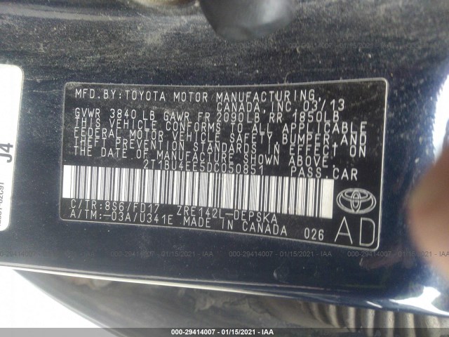 Photo 8 VIN: 2T1BU4EE5DC050851 - TOYOTA COROLLA 