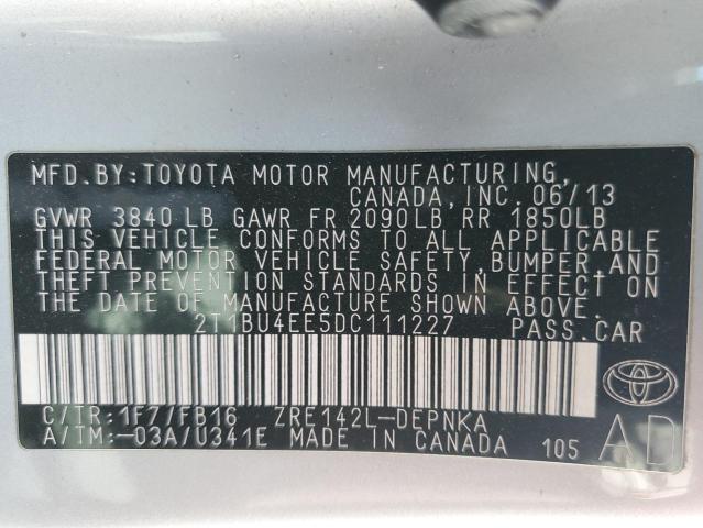 Photo 11 VIN: 2T1BU4EE5DC111227 - TOYOTA COROLLA BA 