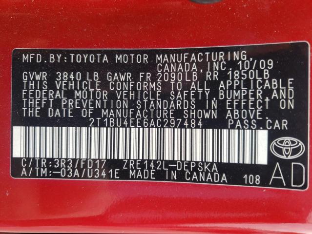 Photo 11 VIN: 2T1BU4EE6AC297484 - TOYOTA COROLA 