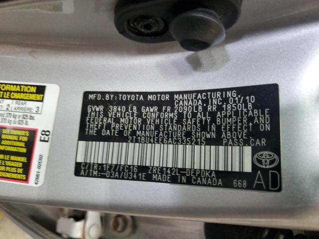 Photo 11 VIN: 2T1BU4EE6AC335215 - TOYOTA COROLLA BA 