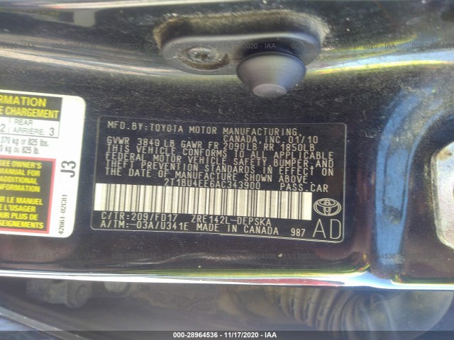 Photo 8 VIN: 2T1BU4EE6AC343900 - TOYOTA COROLLA 