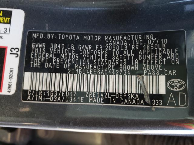 Photo 9 VIN: 2T1BU4EE6AC442734 - TOYOTA COROLLA BA 