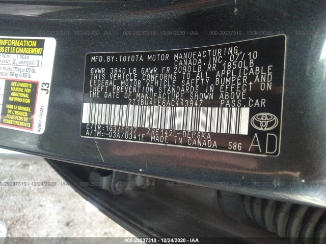 Photo 8 VIN: 2T1BU4EE6AC443947 - TOYOTA COROLLA 