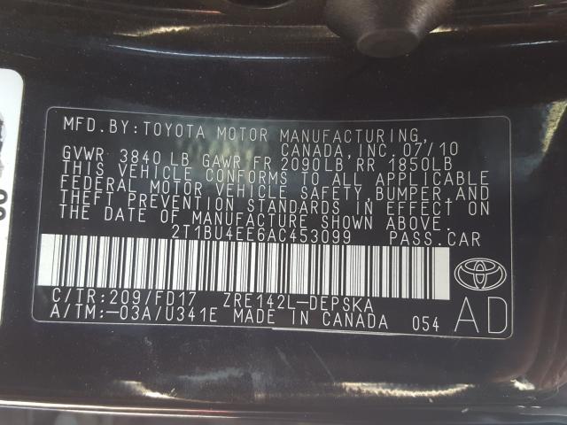 Photo 9 VIN: 2T1BU4EE6AC453099 - TOYOTA COROLLA BA 