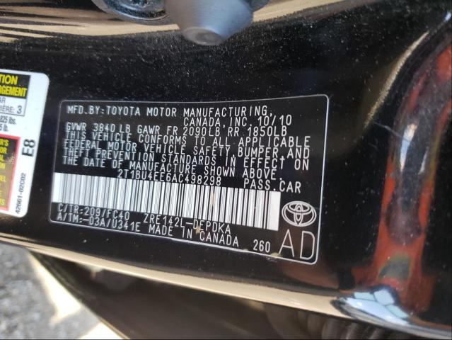 Photo 9 VIN: 2T1BU4EE6AC498298 - TOYOTA COROLLA BA 