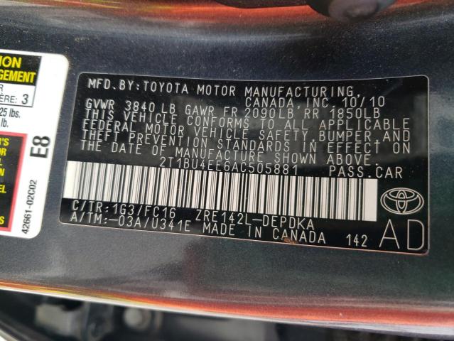 Photo 11 VIN: 2T1BU4EE6AC505881 - TOYOTA COROLLA BA 