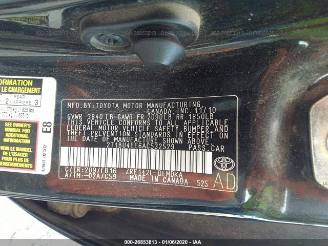 Photo 8 VIN: 2T1BU4EE6AC532529 - TOYOTA COROLLA 