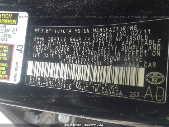 Photo 8 VIN: 2T1BU4EE6BC580145 - TOYOTA COROLLA 