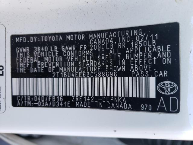 Photo 9 VIN: 2T1BU4EE6BC588696 - TOYOTA COROLLA BA 