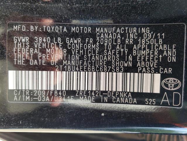 Photo 12 VIN: 2T1BU4EE6BC687583 - TOYOTA COROLLA 